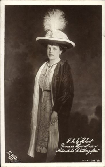 Ak Prinzessin Henriette zu Hohenlohe Schillingsfürst, Portrait
