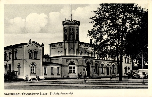 Postcard Stadthagen in Lower Saxony, train station