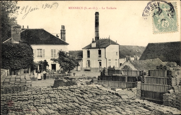 Postcard Mennecy Essonne, La Tuilerie, Dachziegel Depot