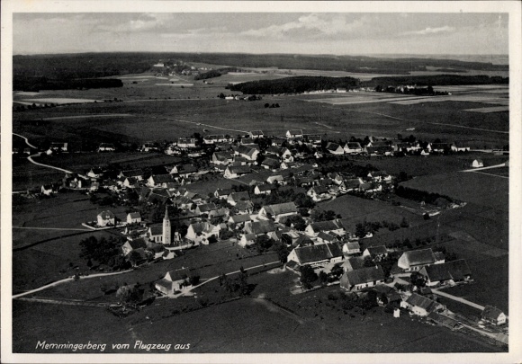 Postcard Memmingerberg Schwaben Unterallgäu, aerial photograph
