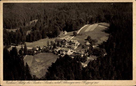 Postcard Baden Baden am Schwarzwald, Kurhaus Stättig, aircraft photo