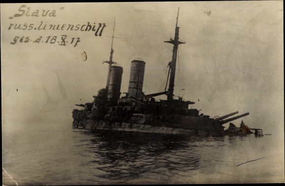 Zdjęcie KP Rosyjski okręt wojenny Slava, Slava, pancernik, zatopiony 1917