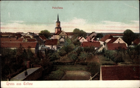 Ak Teltow in Brandenburg, panorama, kerk