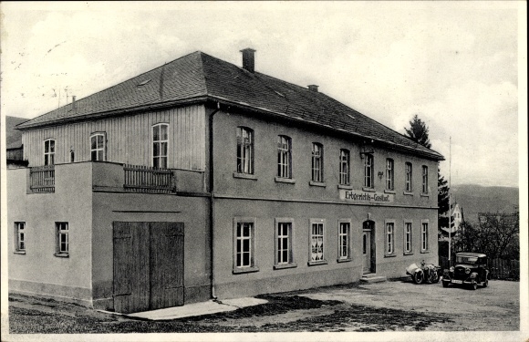 Ak Lichtenberg im Erzgebirge, Erbgerichtsgasthof, Auto