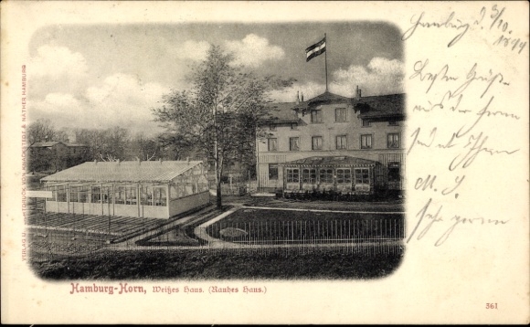 Postcard Hamburg Horn, The Rough House, White House