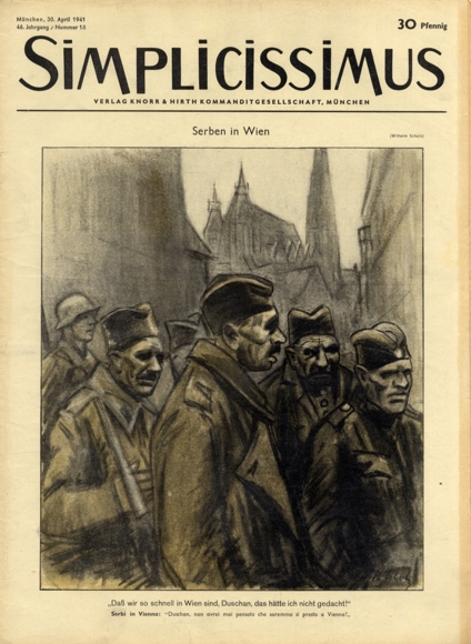Simplicissimus Issue 18 April 1941 Caricature Serbs in Vienna W. Schulz Verlag Hirth