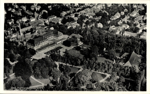 Postcard Baarsen Bad Pyrmont, aerial photograph