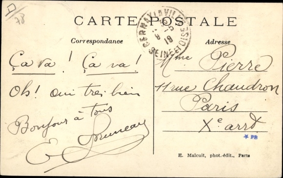 Postcard Cernay la Ville Yvelines, Coast of the Pucelles, Route de Rambouillet
