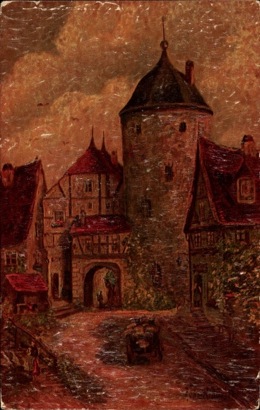 Artist PC Rammelt-bürger, Langenburg in Württemberg, gate tower