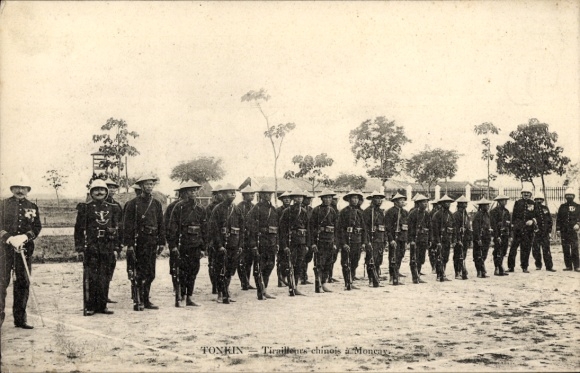 Ak Moncay Tonkin Vietnam, Tirailleurs chinois, Soldaten