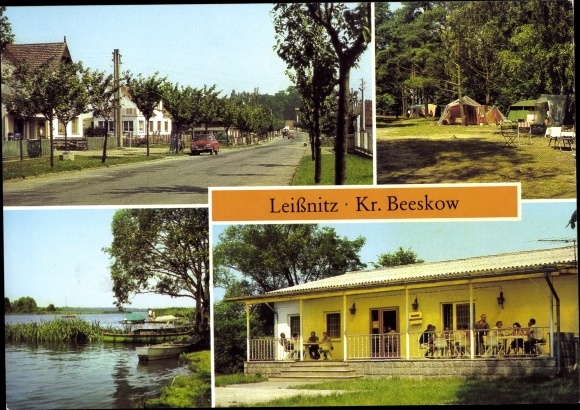 Ak Leißnitz Friedland in Brandenburg, Dorfstraße, Zeltplatz, Glower See, Klub am Leißnitzsee