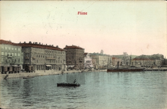 KP Rijeka Fiume Chorwacja, port, parowiec
