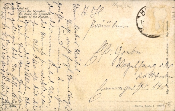 Artist Postcard Zatzka, H., Dance of the Nymphs