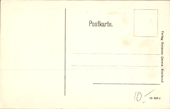 Postcard Stralsund in Vorpommern, crossing from Stralsund to Rügen, ferry