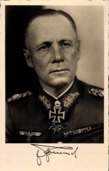 Postcard General Field Marshal, War Commander, Erwin Rommel, portrait