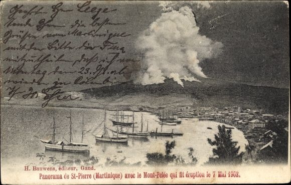 PC Saint Pierre Martinique, Mont Pelée, volcanic eruption 1902