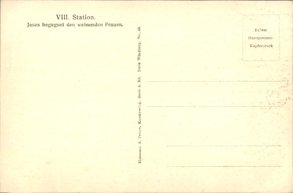 Postcard VIII. Station, Jesus meets the weeping women