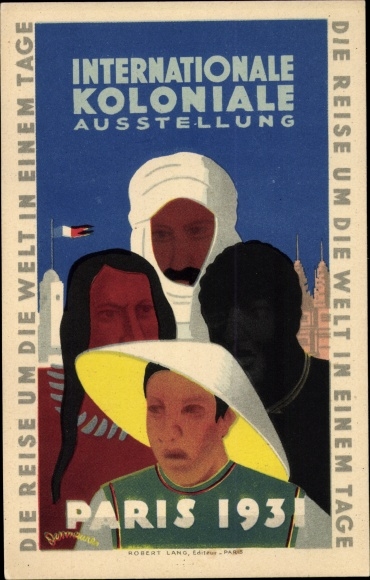Artist PC International Colonial Exhibition Paris 1931, Chinese, Africans, Arabs