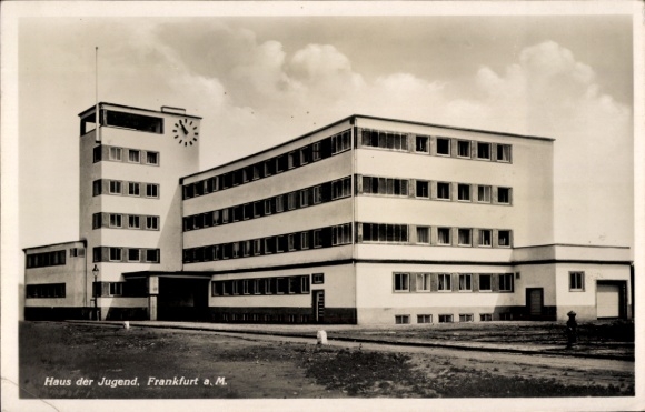 Postcard Frankfurt am Main, House of Youth, Hansa Allee 150