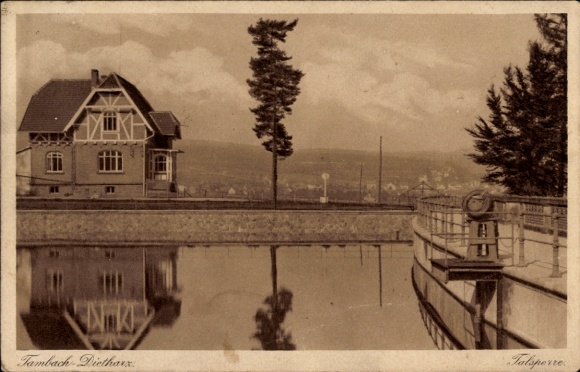 Postcard Tambach Dietharz in Thuringia, dam
