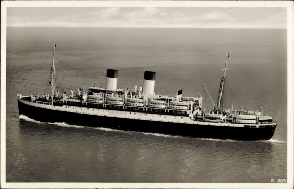 Postcard steamer MS Monte Rosa of the HSDG