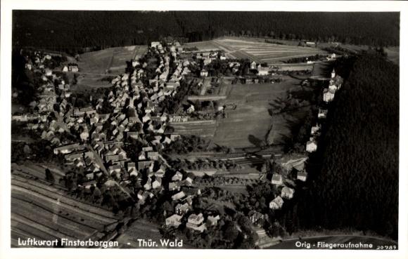 Postcard Finsterbergen Friedrichroda in the Thuringian Forest, aerial photograph