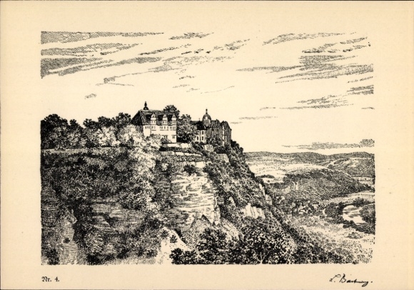 Artist Postcard Dornburg an der Saale Thuringia, Goethe biography, poem, No. 4