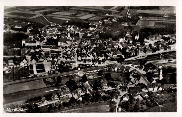 Ak Menningen Messkirch in Baden, luchtfoto