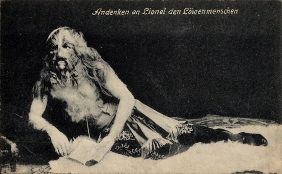 Ak Lionel der Löwenmensch, Portrait