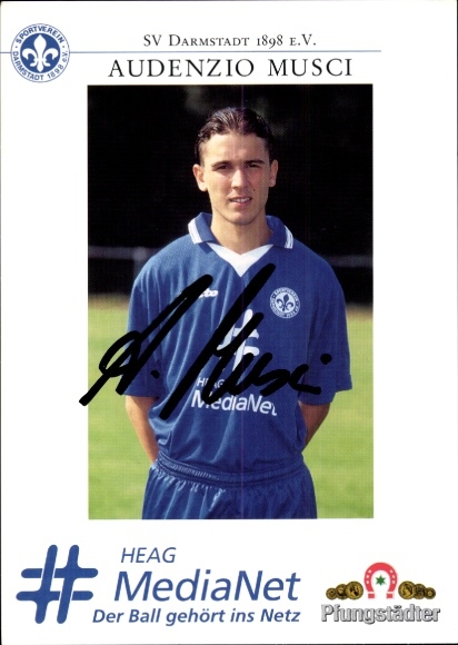 Autogrammkarte Fußballer Audenzio Musci, SV Darmstadt 98, Autogramm