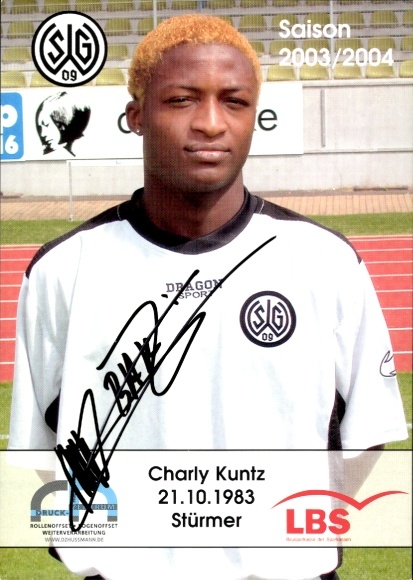 Autograph card footballer Charly Kuntz, SG Wattenscheid 09, autograph