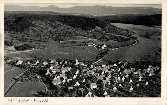 Ak Hemmendorf Groitzsch in Sachsen, Flugbild, Luftaufnahme, Landschaft, Häuser, Natur