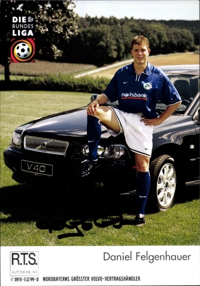 Autograph card footballer Daniel Felgenhauer, SpVgg Greuther Fürth, autograph