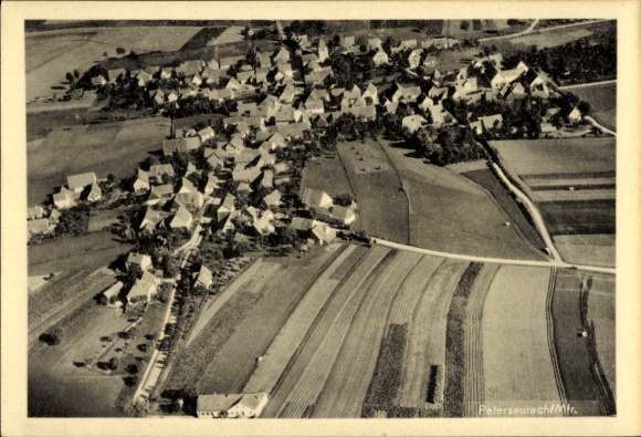 Ak Petersaurach in Midden-Franken Beieren, luchtfoto