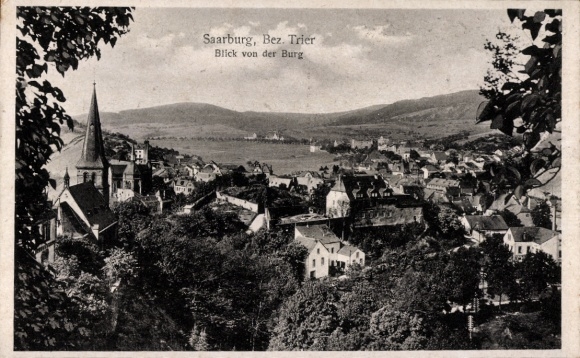 KP Saarburg w dzielnicy Saary w Trewirze, widok z zamku
