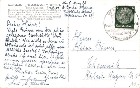 Postcard Wittlich in the Eifel, Restaurant Waldfrieden