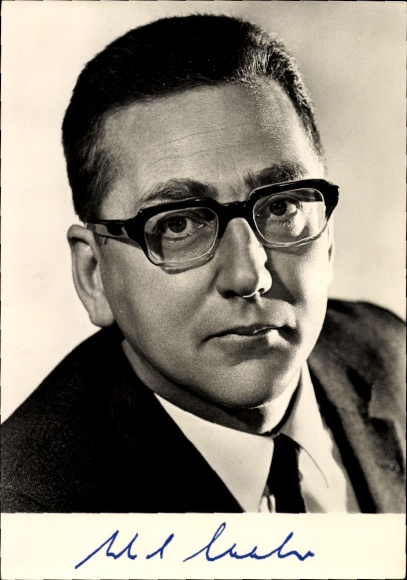 Postcard Dr. Erhard Eppler, Federal Minister for Economic Cooperation, autograph