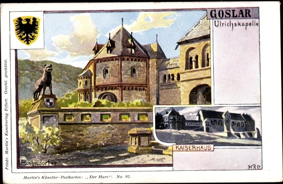 Artist PC Bahndorf, Heribert, Goslar in Lower Saxony, Ulrichskapelle, imperial house, coat of arms