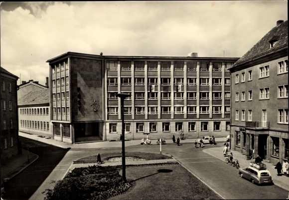 PC Nordhausen in Thuringia, newly built post office, street view
