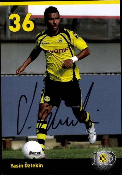 Autograph card footballer Yasin Ötzekin, BVB 09, Borrussia Dortmund, autograph