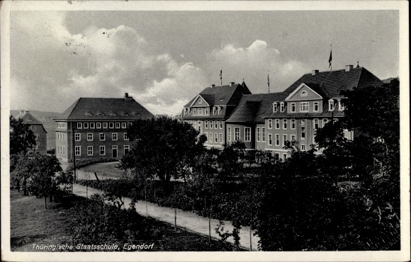 Postcard Egendorf Blankenhain in the valley of the Schwarza Thuringia, Thuringian state school