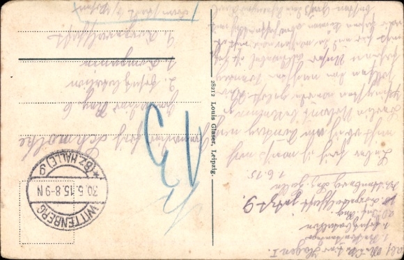 Postcard Lutherstadt Wittenberg, Castle Church, pulpit with Luther's grave, architecture