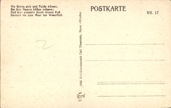 Postcard Hann. Münden in Lower Saxony, Weserstein, steamship