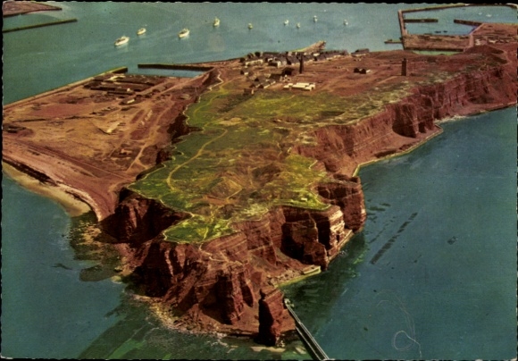 Ak Nordseeinsel Helgoland, Fliegeraufnahme, Gesamtansicht