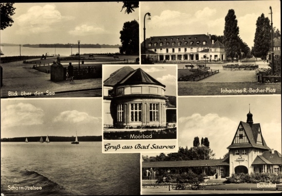 Ak Bad Saarow Pieskow Brandenburg, Moorbad, Bahnhof, Scharmützelsee, Platz