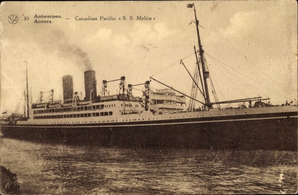 Ak Antwerpen, Canadian Pacific Ships, SS Melita, stoomschip