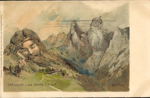 Artist Chromo-Litho Compton, The Wild and the Tame Emperor, Mountain Faces