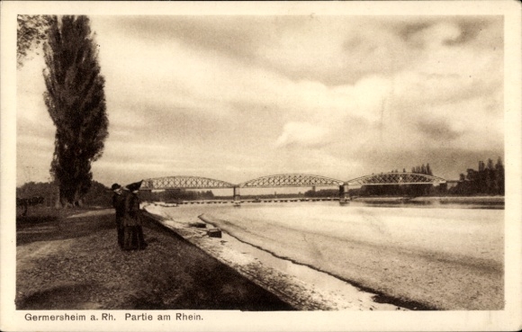 PC Germersheim am Rhein, party on the Rhine, bridge, panorama