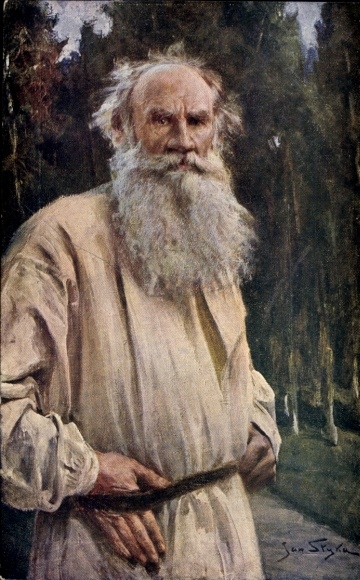 Artist Postcard Styka, J., writer Lev Tolstoy, portrait