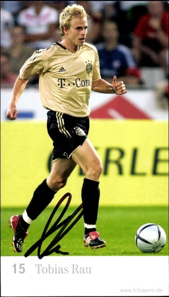 Autograph card Tobias Rau, FC Bavaria Munich, T-Com, autograph
